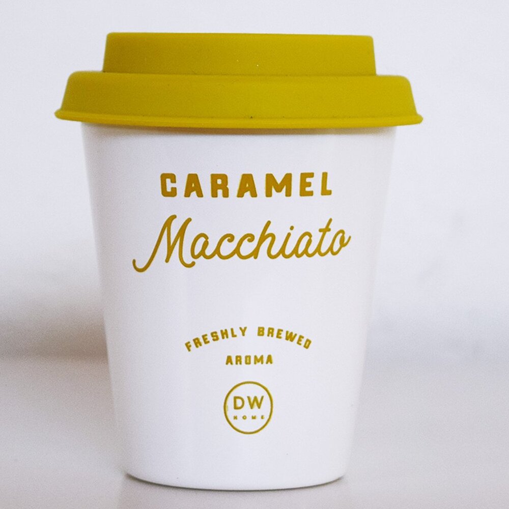 DW Home Salted Caramel Macchiato Coffee Mug Cup Candle